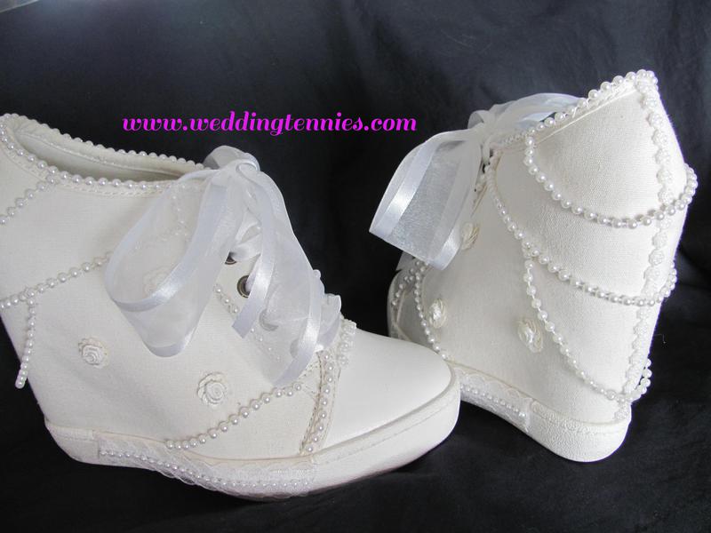 ivory wedding tennis shoes