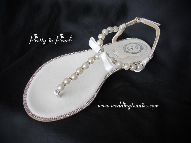 pearl flip flops wedding